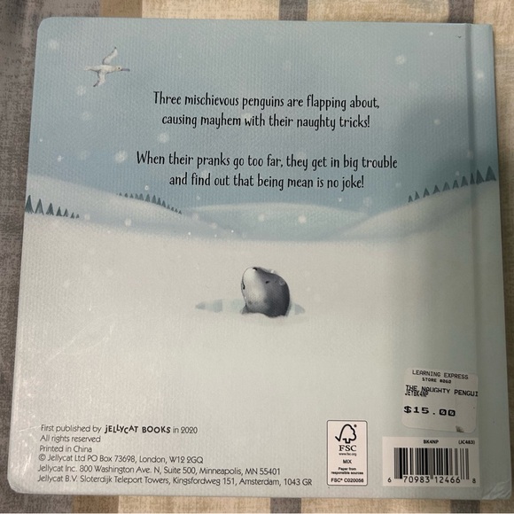 3/$10 The Naughty Penguins: A Baby Board Book Children's Book Hardcover Ages 0-4 - Picture 2 of 3